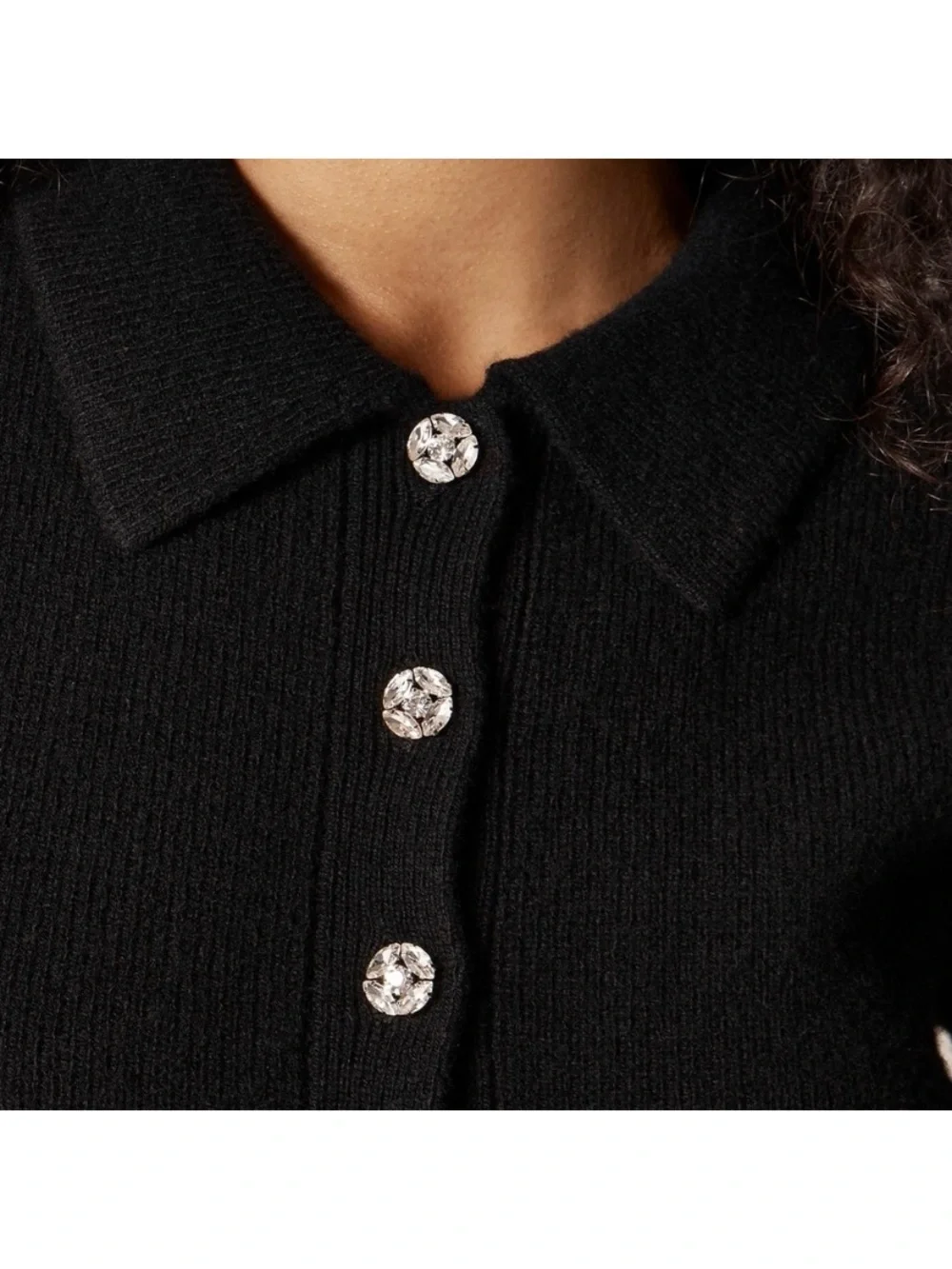 J.Crew Milano Stitch Sweater XL Black Collared Button Front Cinched Waist Luxury